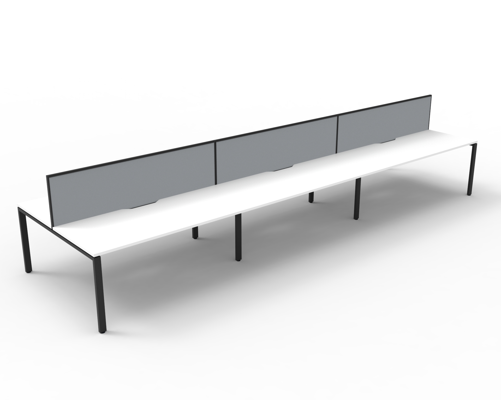 Profile 6 Person Double Sided Workstation - With Screen
